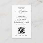 Arch photo minimalist QRモダンコードのロゴ白 名刺 (裏面)