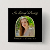 Arch Photo on Black Funeral Pin Tribute Button 缶バッジ (正面)