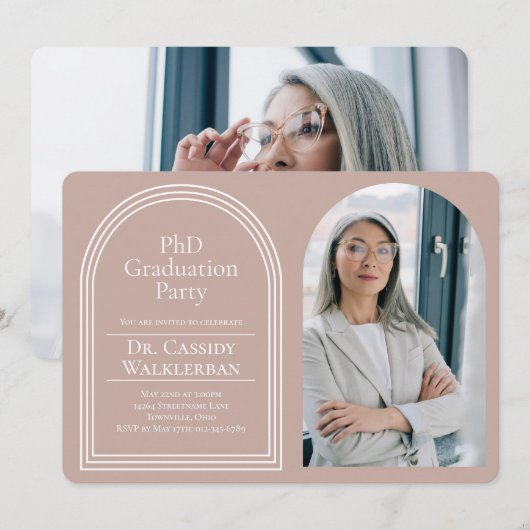 Arch Photo PhD卒業 招待状 (正面/裏面)