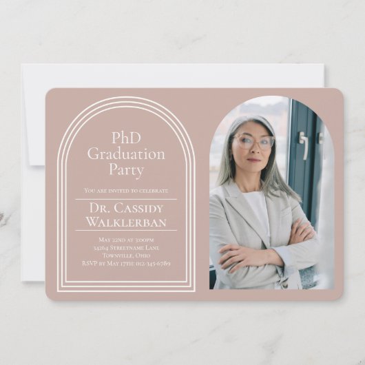 Arch Photo PhD卒業 招待状 (正面)