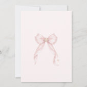 Arch Photo Pink Coquette Bow Baby Girl Baptism 招待状 (裏面)