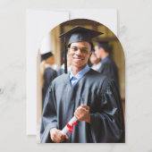 Arch Photo Purple金ゴールド卒業発表 招待状 (裏面)