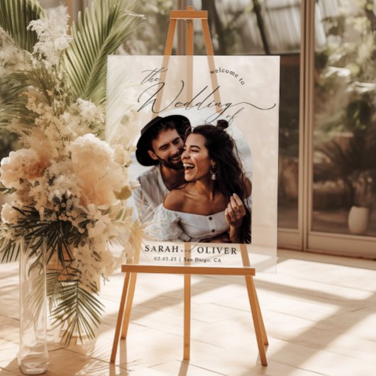 Arch Photo Scriptモダンの結婚Welcome アクリルサイン