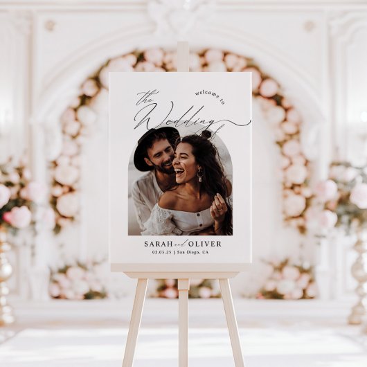 Arch Photo Scriptモダンの結婚Welcome ポスター
