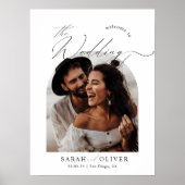 Arch Photo Scriptモダンの結婚Welcome ポスター (正面)