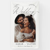 Arch Photo Scriptモダンの結婚Welcome 横断幕 (縦)