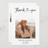 Arch Photo Script with Heart Graduation サンキューカード (正面/裏面)