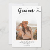 Arch Photo Script with Heart Graduation 案内状 (正面)