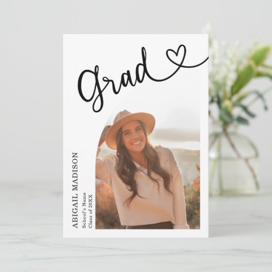 Arch Photo Script with Heart Graduation Party  招待状 (スタンド正面)