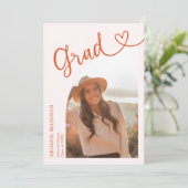 Arch Photo Script with Heart Graduation Party  招待状 (スタンド正面)