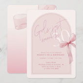 Arch Pink Bow Girls Just Wanna Be 30 Birthday 招待状 (正面/裏面)