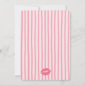 Arch Pink Lips Kiss The Miss Goodbye Bridal Shower 招待状 (裏面)