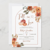 Arch Pumpkin Fall Floral Engagement Party  招待状 (正面)