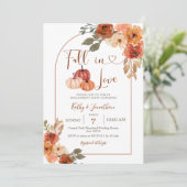 Arch Pumpkin Fall Floral Engagement Party  招待状 (スタンド正面)