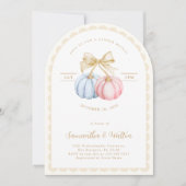 Arch Pumpkins Gender Reveal Party 招待状 (正面)