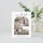 Arch QR モダン Code Photo Collage日付の保存 インビテーションポストカード (スタンド正面)