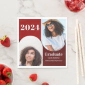 Arch Red Burgundy 2枚の写真卒業 スタンダードランチョンナプキン (インサイチュ)