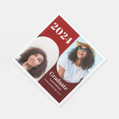 Arch Red Burgundy 2枚の写真卒業 スタンダードランチョンナプキン (角)