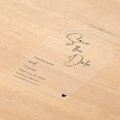 Arch Save The Date モダン Script 結婚's アクリル招待状 (レイダウン)