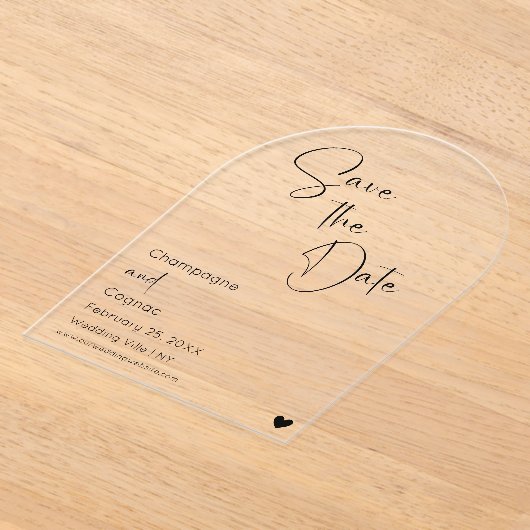 Arch Save The Date モダン Script 結婚's アクリル招待状 (レイダウン)