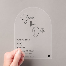 Arch Save The Date モダン Script 結婚's アクリル招待状