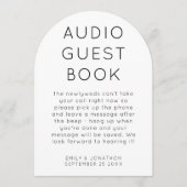 Arch Shape Audio Guest Book Wedding Sign card 招待状 (正面)