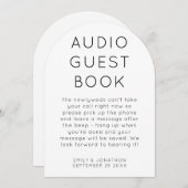 Arch Shape Audio Guest Book Wedding Sign card 招待状 (正面/裏面)