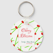 Arch shape cherry blossom red green baby shower na キーホルダー (裏面)