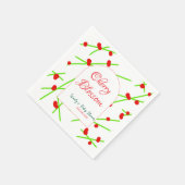 Arch shape cherry blossom red green baby shower na スタンダードカクテルナプキン (角)