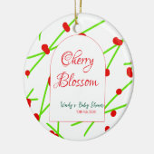 Arch shape cherry blossom red green baby shower na セラミックオーナメント (左)
