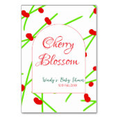 Arch shape cherry blossom red green baby shower na テーブルナンバー (裏面)