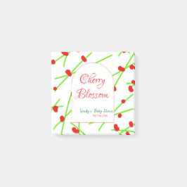 Arch shape cherry blossom red green baby shower na ポストイット