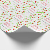 Arch shape cherry blossom red green baby shower na ラッピングペーパー (角)