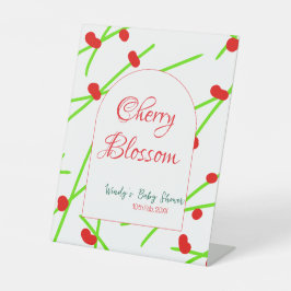 Arch shape cherry blossom red green baby shower na 台座サイン