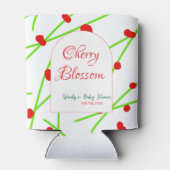 Arch shape cherry blossom red green baby shower na 缶クーラー (裏面)