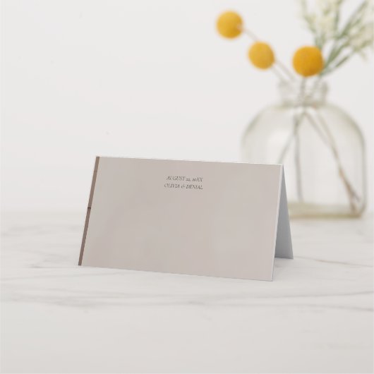 Arch Shaped Neutral Luxe Wedding プレイスカード (裏面)