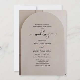 Arch Shaped Neutral Luxe Wedding 招待状