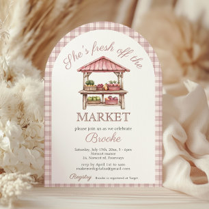 Arch She's fresh off the market pinkブライダルシャワー 招待状