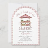 Arch She's fresh off the market pinkブライダルシャワー 招待状 (正面)