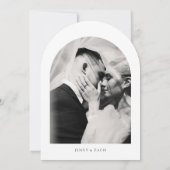 Arch Simple Modern Photo Qr Code Wedding 招待状 (裏面)