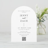 Arch Simple Modern Photo Qr Code Wedding 招待状 (スタンド正面)