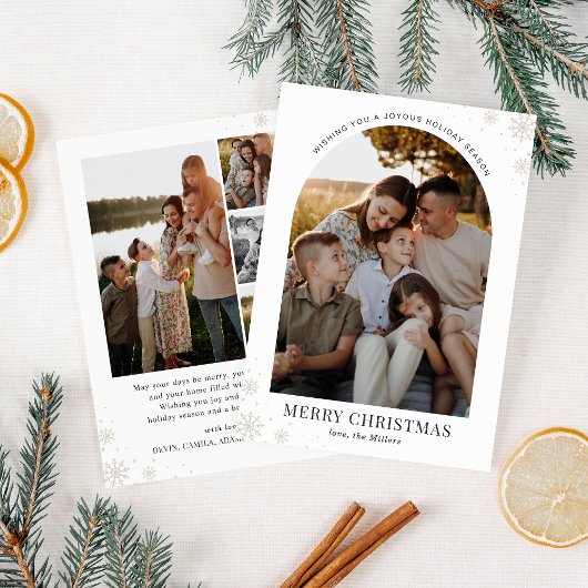 Arch Snowflake Holiday Photo Card, Merry Christmas シーズンカード