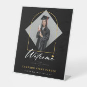 Arch Tasselsフレーム写真卒業パーティーへようこそ 台座サイン (正面)