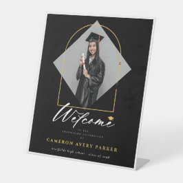 Arch Tasselsフレーム写真卒業パーティーへようこそ 台座サイン