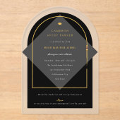 Arch Tasselsミニマリストフレーム写真卒業パーティー アクリル招待状 (正面)