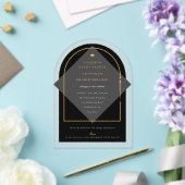 Arch Tasselsミニマリストフレーム写真卒業パーティー アクリル招待状 (インサイチュ (ウェディング))