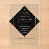 Arch Tasselsミニマリストフレーム写真卒業パーティー アクリル招待状 (正面)