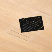 Arch Tasselsミニマリストフレーム写真卒業パーティー アクリル招待状 (レイダウン)