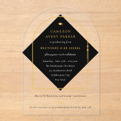 Arch Tasselsミニマリストフレーム写真卒業パーティー アクリル招待状 (正面)