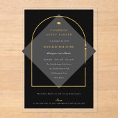 Arch Tasselsミニマリストフレーム写真卒業パーティー アクリル招待状 (正面)